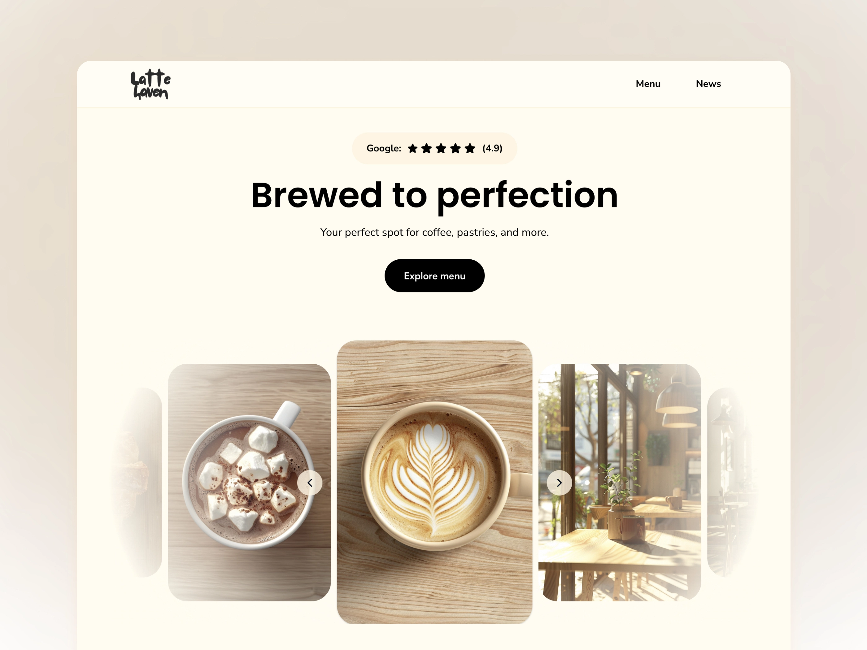 Latte Café Restaurant Website